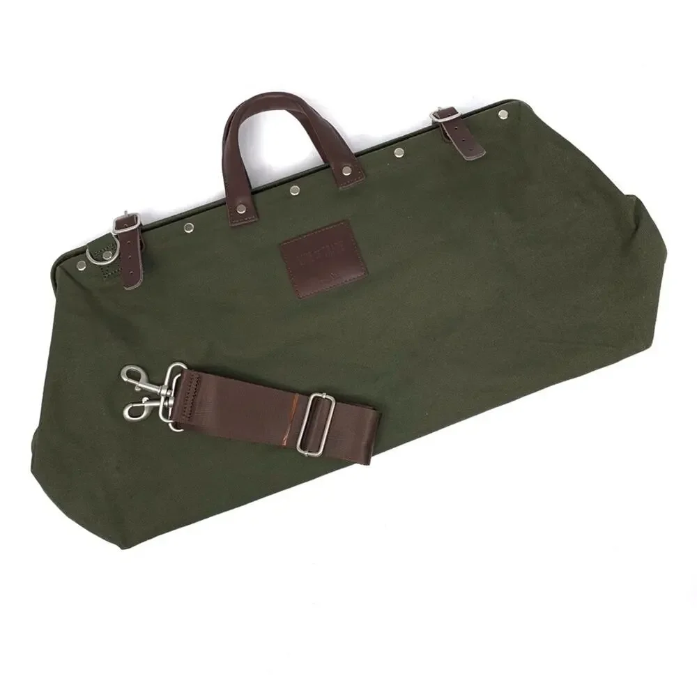 LINE OF TRADE Canvas Weekender Duffle Bag Olive Green
